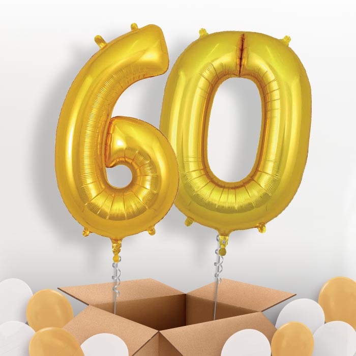 Gold 60 Balloons in a Box - Package | Small Indoor Plants