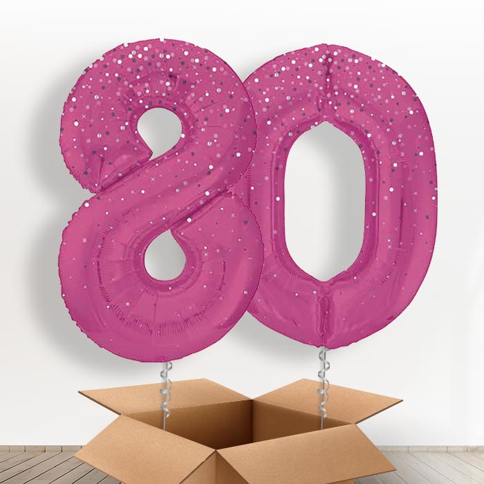 Hot Pink Dots 80 Balloons in a Box