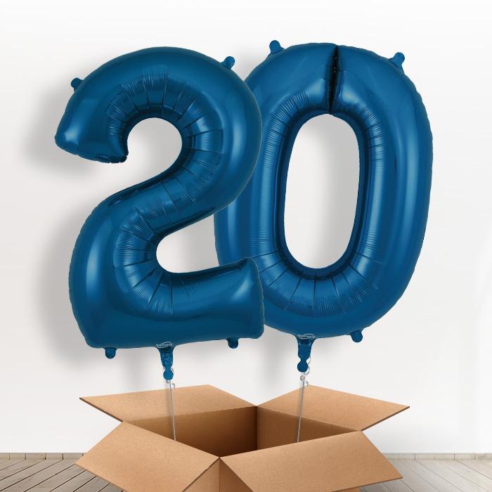 Navy Blue 20 Balloons in a Box - Giant Numbers | Small Indoor Plants