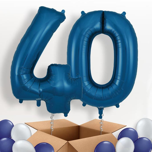 Navy Blue 40 Balloons in a Box - Package | Small Indoor Plants