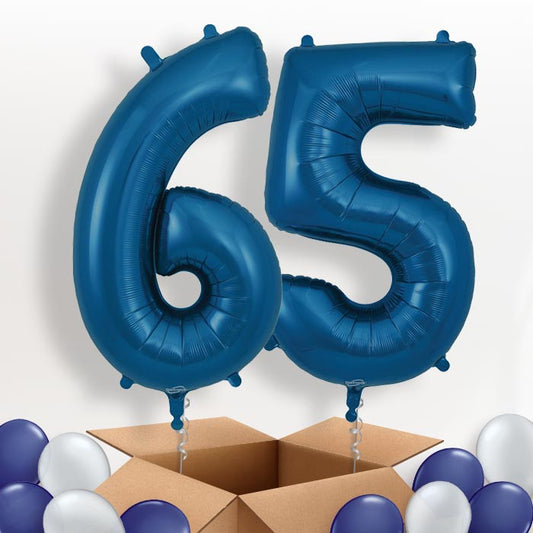 Navy Blue 65 Balloons in a Box - Package | Small Indoor Plants