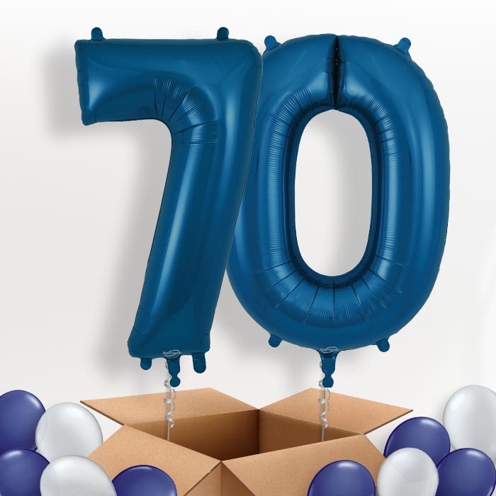 Navy Blue 70 Balloons in a Box - Package | Small Indoor Plants