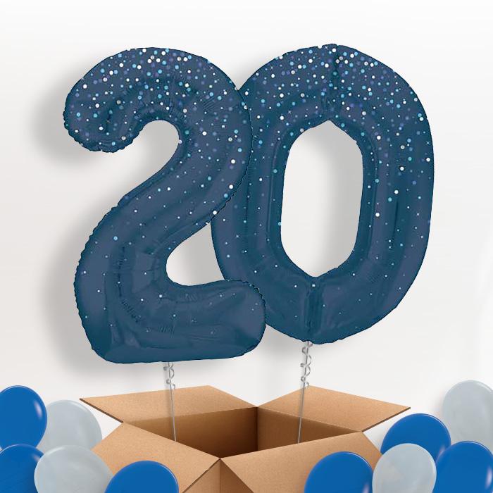 Navy Blue Dots 20 Balloons in a Box - Package | Small Indoor Plants