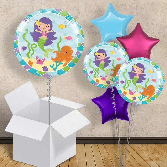 Mermaid Balloons in a Box (Friends) - 1 Balloon | Small Indoor Plants