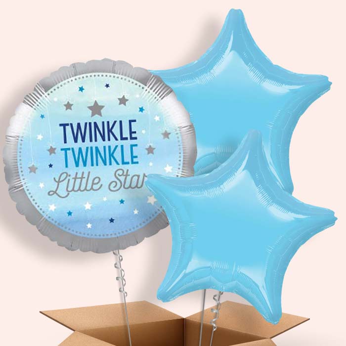 Blue Twinkle Twinkle Little Star Balloon in a Box