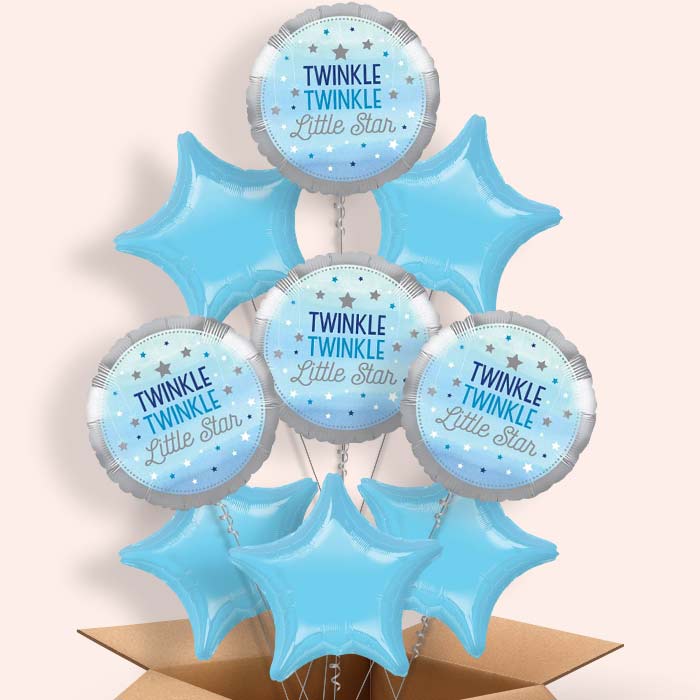 Blue Twinkle Twinkle Little Star Balloon in a Box