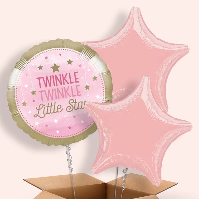 Pink Twinkle Twinkle Little Star Balloon in a Box