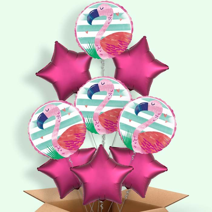 Flamingo Balloons in a Box (Pink) - 9 Balloon | Small Indoor Plants