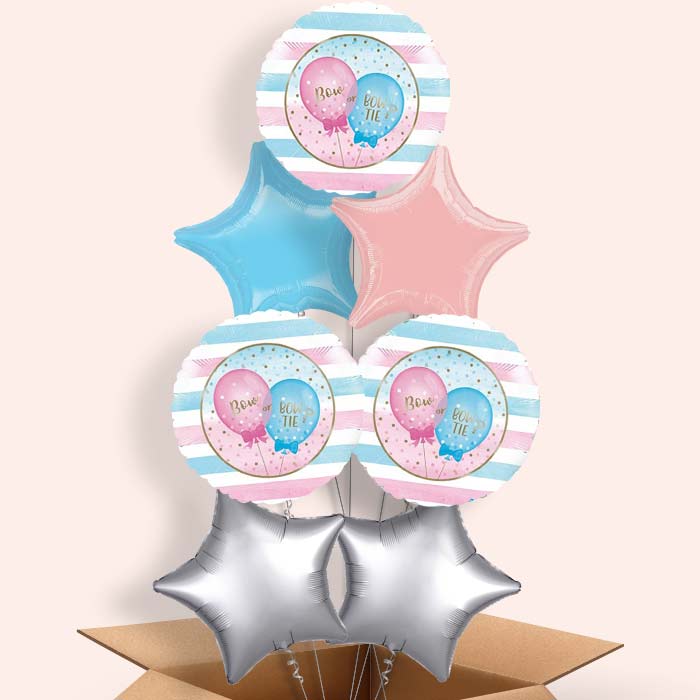 Bow or Bowtie Gender Reveal Balloon Inflated - 7 Balloon | Small Indoor Plants