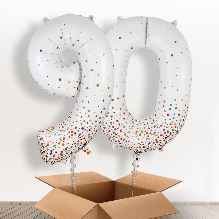 Rose Gold and White 90 Balloons in a Box