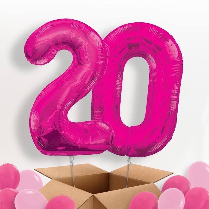 Pink 20 Balloons in a Box - Package | Small Indoor Plants