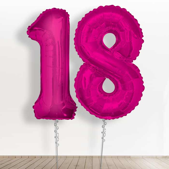 Pink Giant Numbers 18th Birthday Balloon in a Box Gift - Giant Numbers | Small Indoor Plants