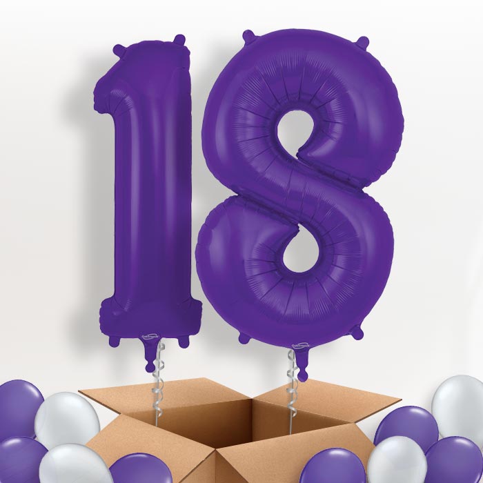 Purple 18 Balloons in a Box - Package | Small Indoor Plants