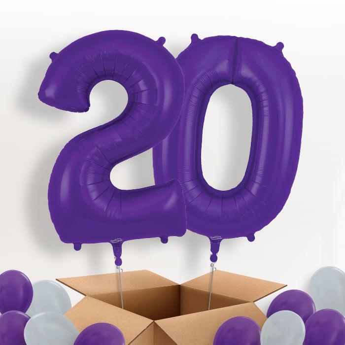Purple 20 Balloons in a Box - Package | Small Indoor Plants