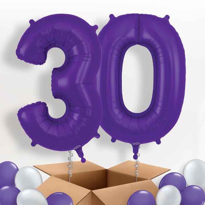 Purple 30 Balloons in a Box - Package | Small Indoor Plants
