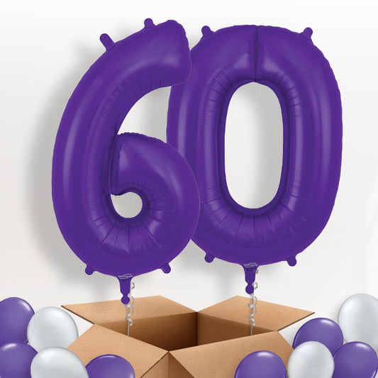 Purple 60 Balloons in a Box - Package | Small Indoor Plants