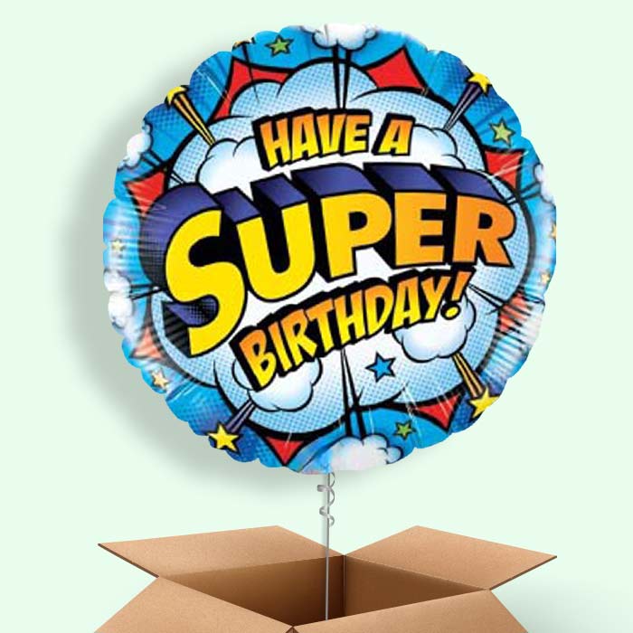 Superhero Birthday Balloons in a Box - 1 Balloon | Small Indoor Plants