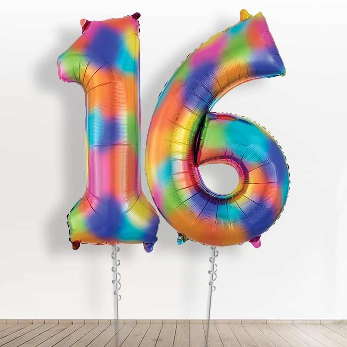 16 Balloons in a Box - Rainbow Numbers - Giant Numbers | Small Indoor Plants
