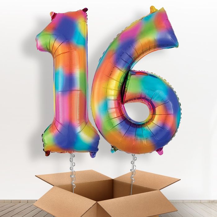 16 Balloons in a Box - Rainbow Numbers
