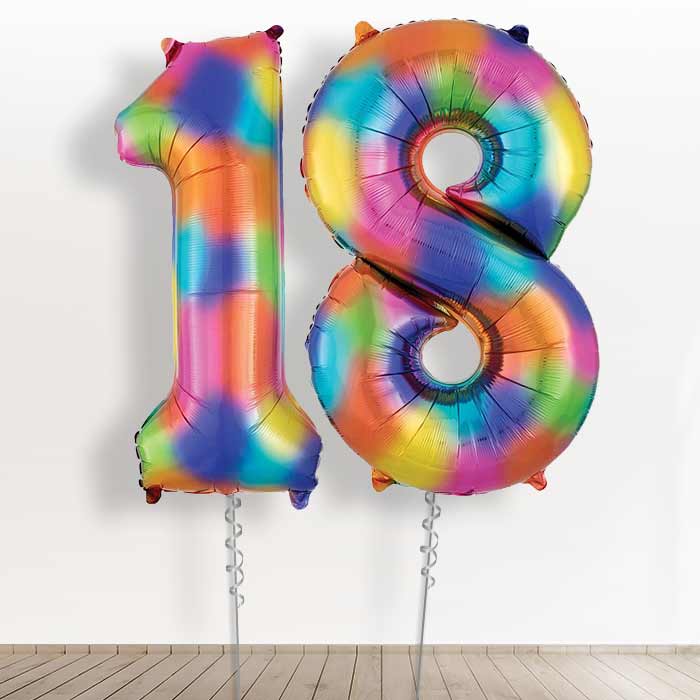 18 Balloons in a Box - Rainbow Numbers - Giant Numbers | Small Indoor Plants