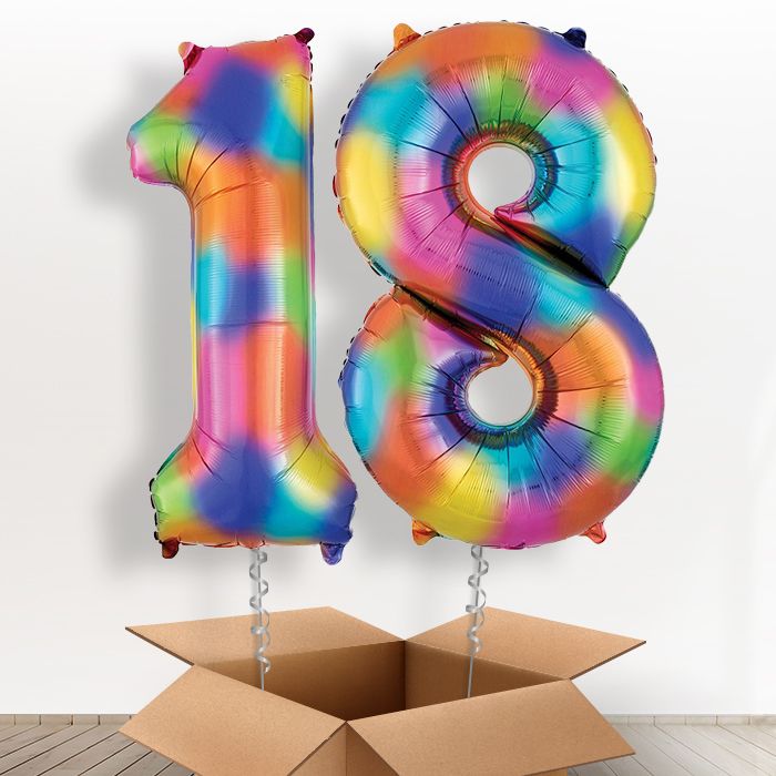 18 Balloons in a Box - Rainbow Numbers