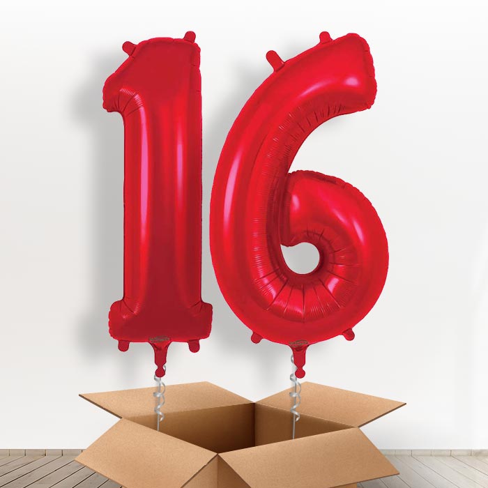 Red 16 Balloons in a Box