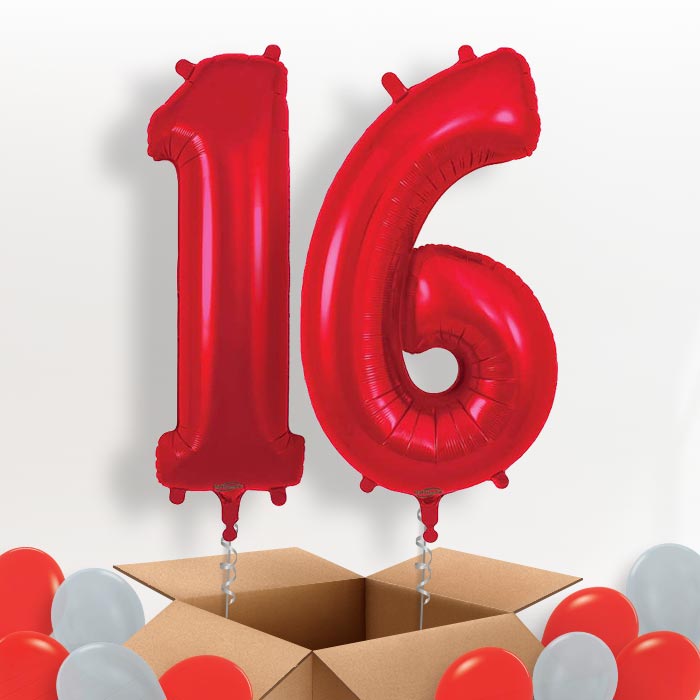 Red 16 Balloons in a Box