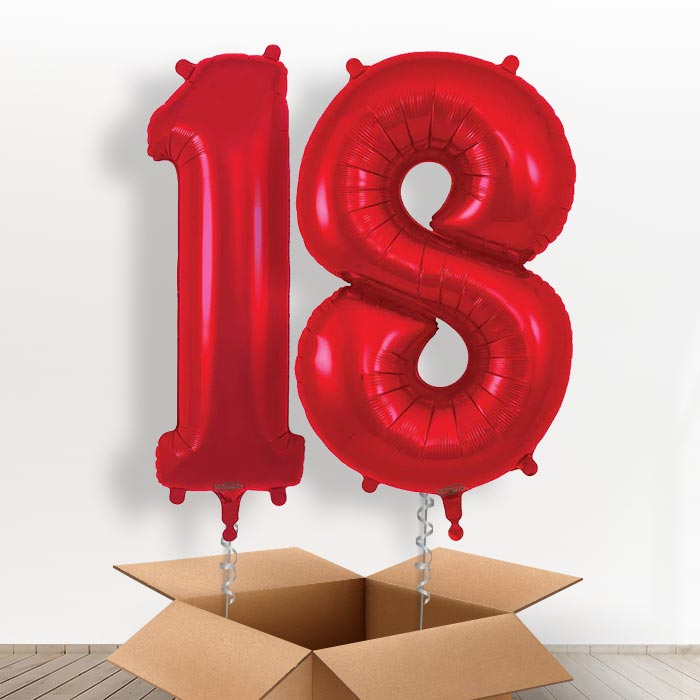 Red 18 Balloons in a Box