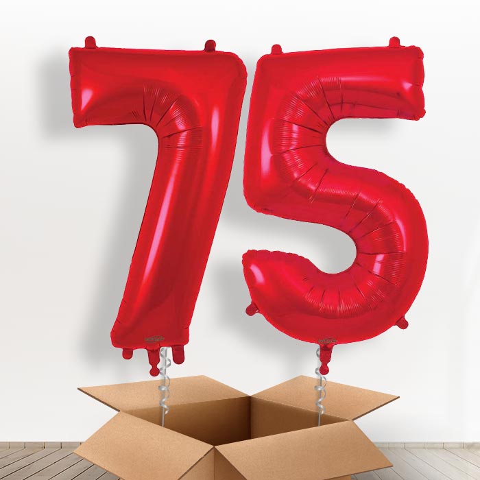 Red 75 Balloons in a Box