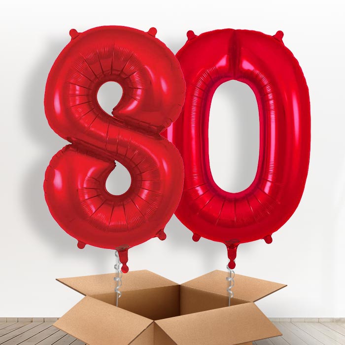 Red 80 Balloons in a Box