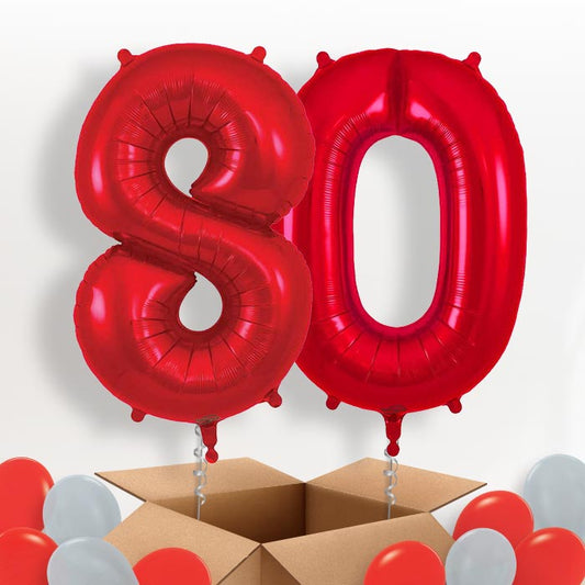 Red 80 Balloons in a Box - Package | Small Indoor Plants