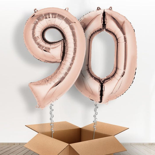 90 Balloons in a Box - Rose Gold - Package | Small Indoor Plants
