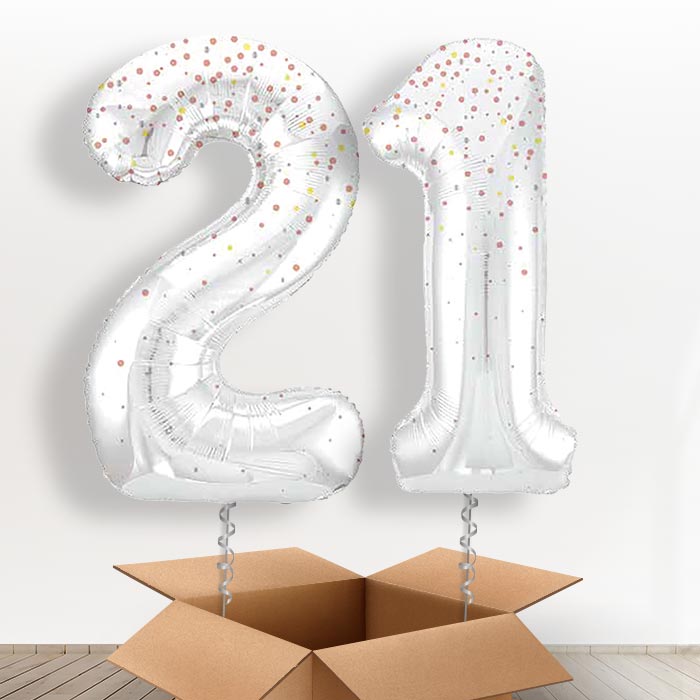 Rose Gold Dots 21 Balloons in a Box