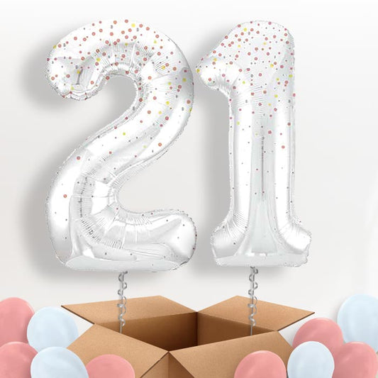 Rose Gold Dots 21 Balloons in a Box - Package | Small Indoor Plants