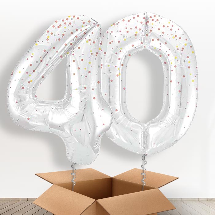 Rose Gold Dots 40 Balloons in a Box
