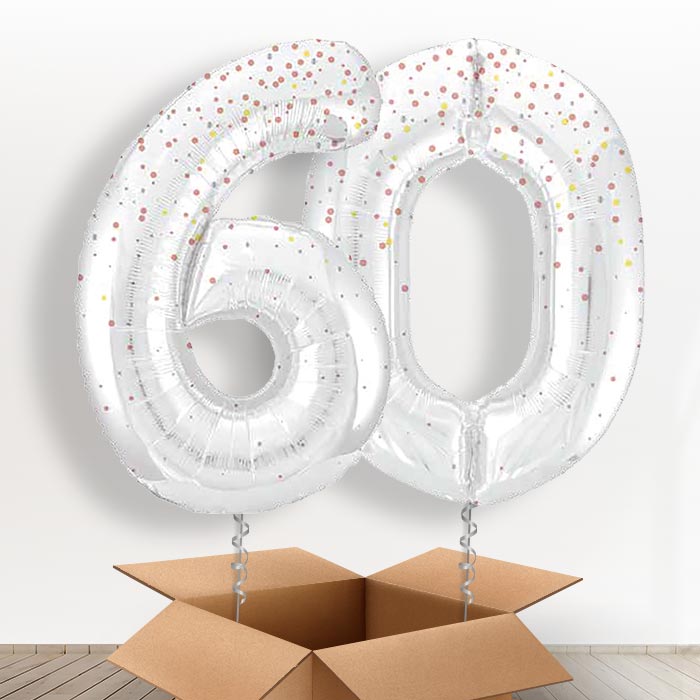 Rose Gold Dots 60 Balloons in a Box - Giant Numbers | Small Indoor Plants