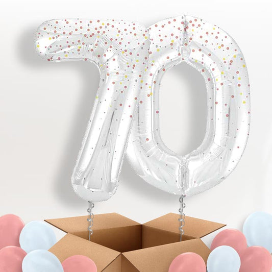 Rose Gold Dots 70 Balloons in a Box - Package | Small Indoor Plants