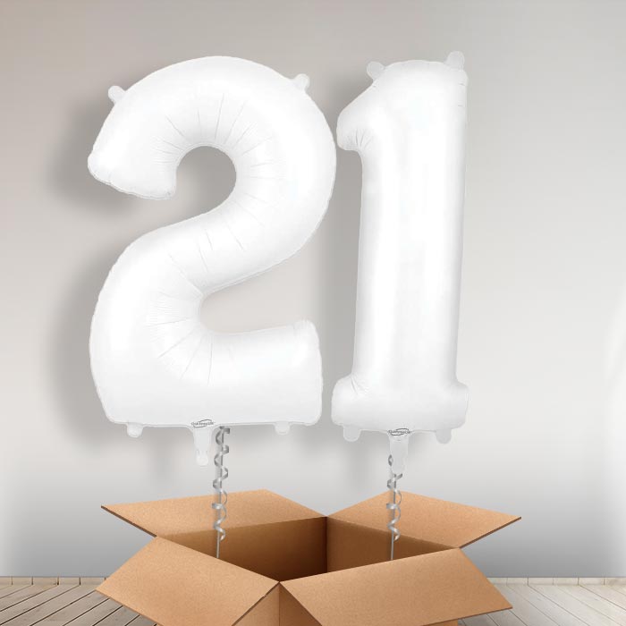 Matte White 21 Balloons in a Box