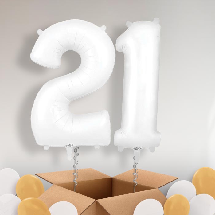 Matte White 21 Balloons in a Box