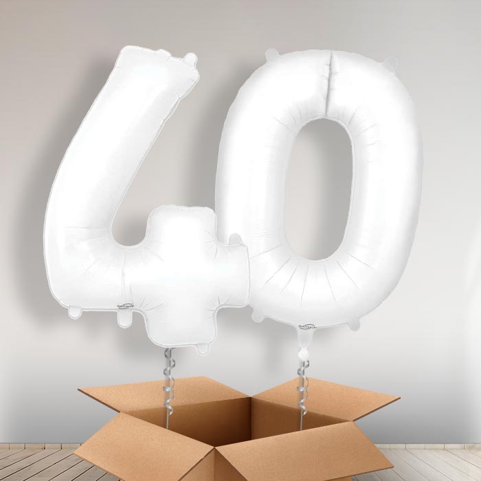 Matte White 40 Balloons in a Box