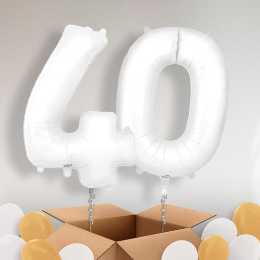 Matte White 40 Balloons in a Box - Package | Small Indoor Plants