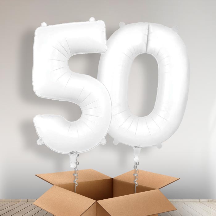 Matte White 50 Balloons in a Box