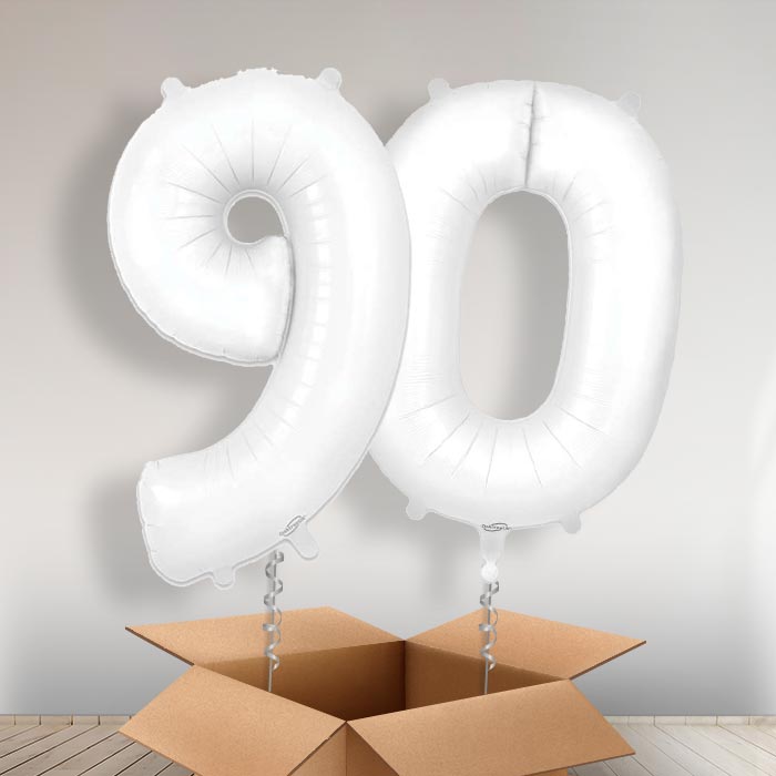 Matte White 90 Balloons in a Box