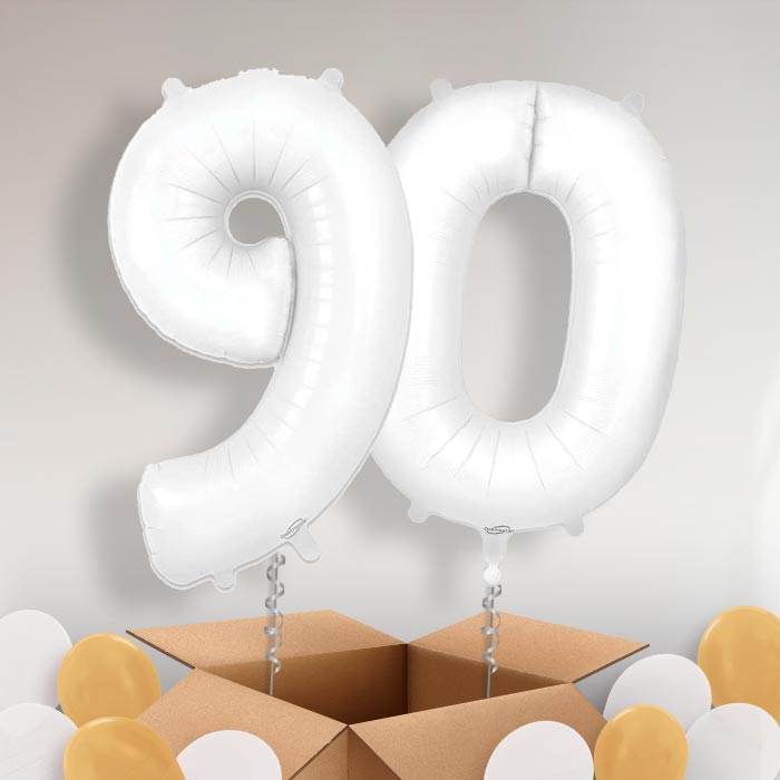 Matte White 90 Balloons in a Box