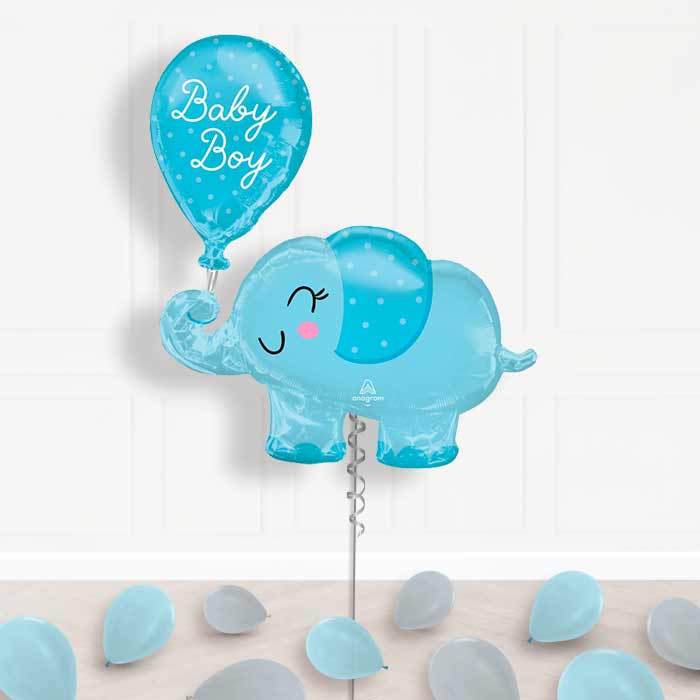 Giant Baby Boy Blue Elephant Shaped Balloon Package Delivered