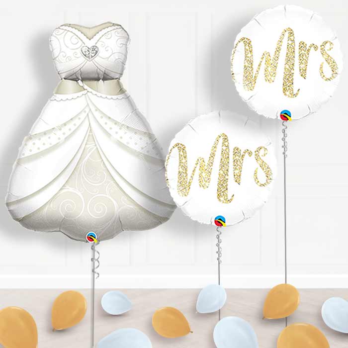 Bride Wedding Balloon Display in a Box - Package | Small Indoor Plants