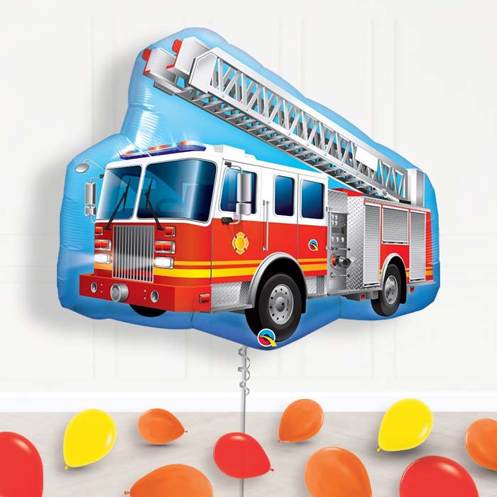 Fire Engine Balloon Package in a Box - Supershape Balloon | Small Indoor Plants