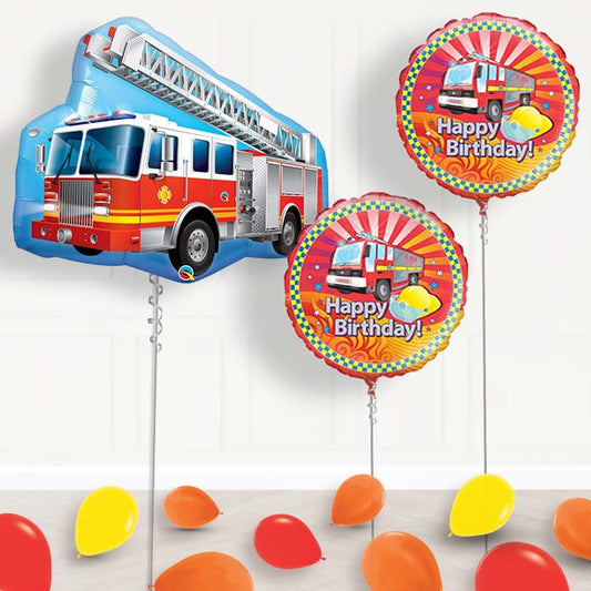Fire Engine Balloon Package in a Box - Package | Small Indoor Plants