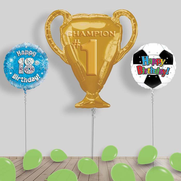 Birthday Football Balloon Display in a Box - 18th Birthday | Small Indoor Plants