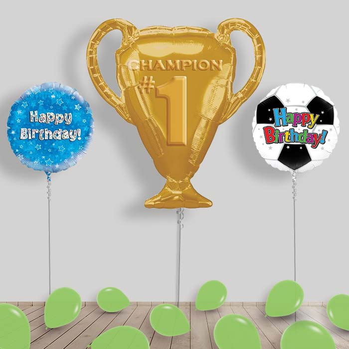 Birthday Football Balloon Display in a Box - 1st Birthday | Small Indoor Plants